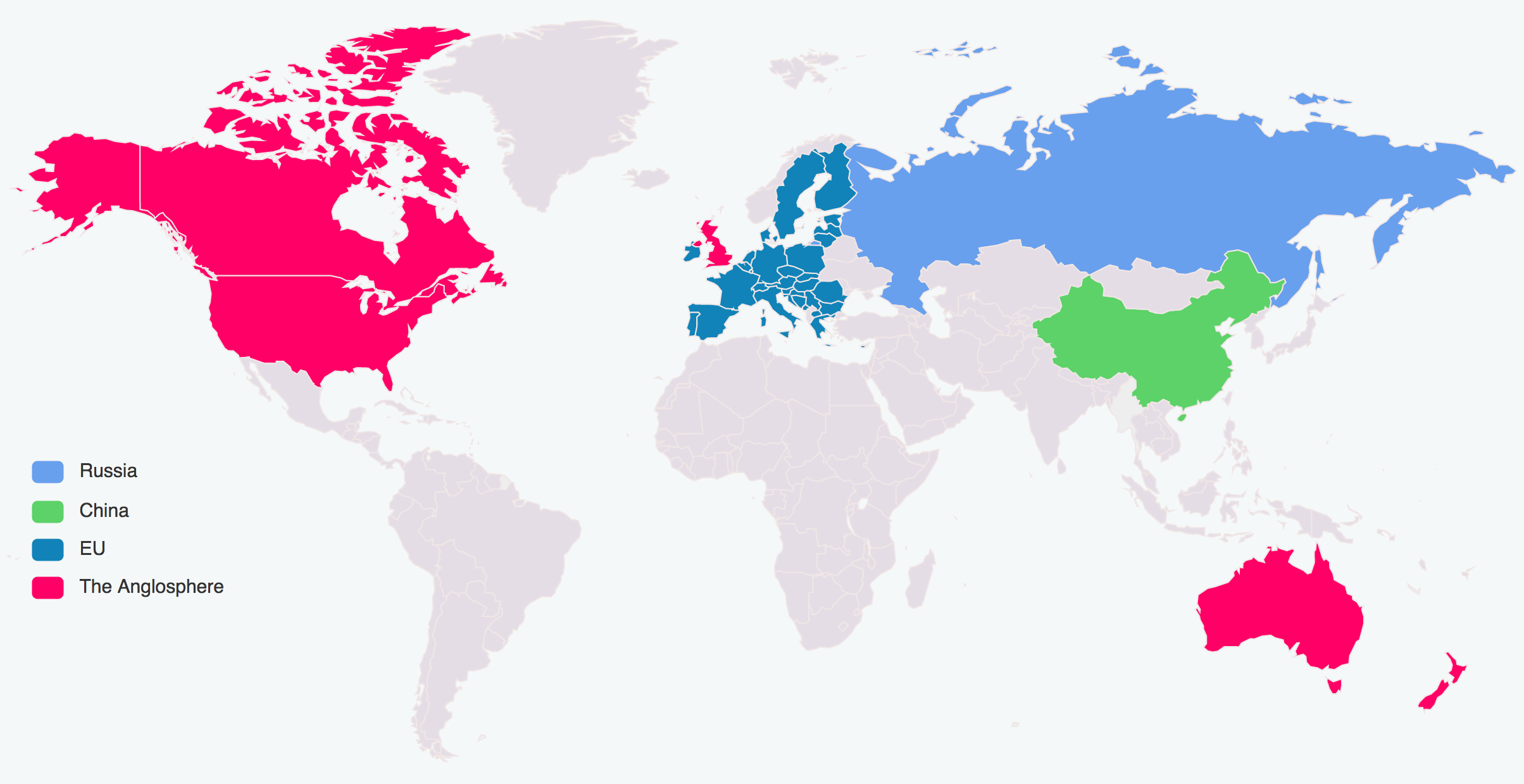 Map of a tri=polar world. And Russia
