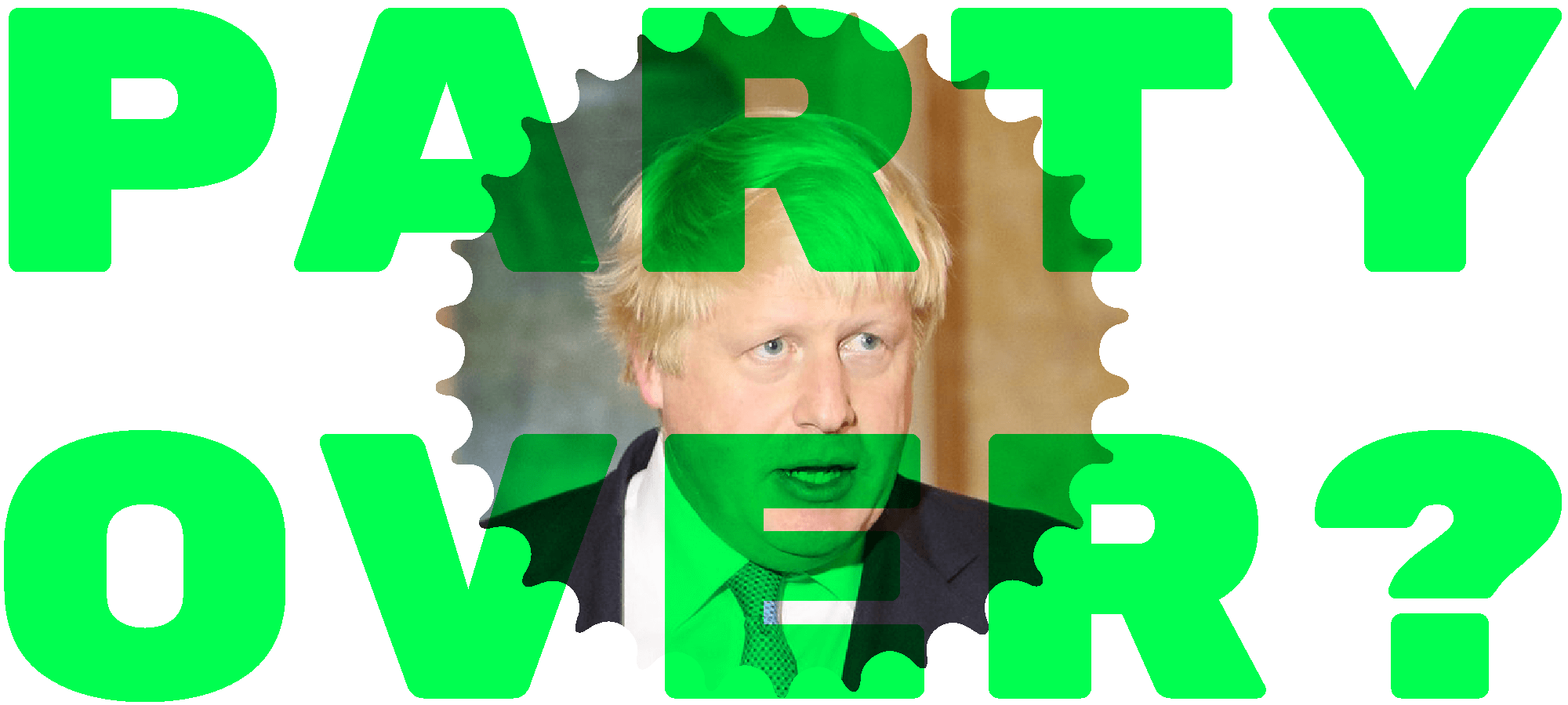 PARTY OVER? header illustration – BoJo with googly eyes